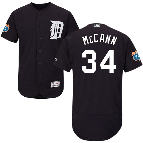 Tigers #34 James McCann Navy Blue Flexbase Authentic Collection Stitched MLB Jersey